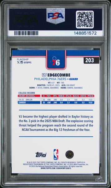 VJ Edgecombe - 2025 Topps PSA 9
