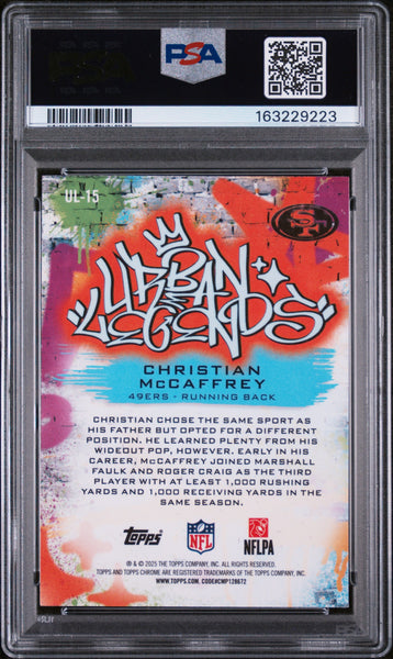 Christian Mccaffrey - 2025 Topps Chrome Urban Legends PSA 10