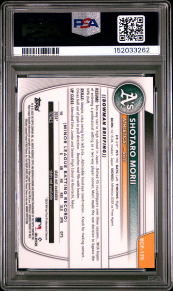 Shotaro Morii - 2025 Bowman Chrome Mega Box Chrome Prospects PSA 9