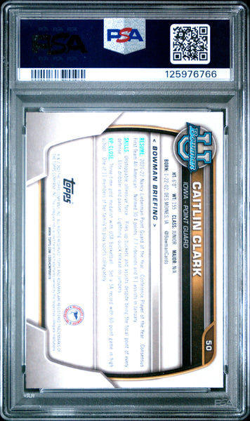 Caitlin Clark - 2022 Bowman Chrome University PSA 10
