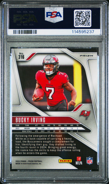 Bucky Irving - 2024 Panini Prizm Silver PSA 9
