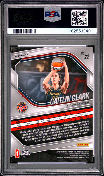 Caitlin Clark - 2025 Panini Prizm WNBA Silver PSA 10 #22