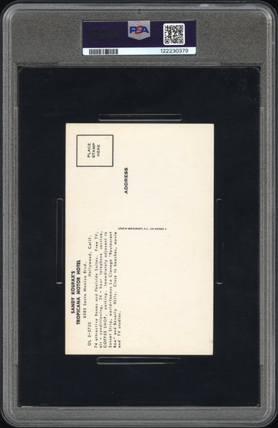 Sandy Koufax - 1964 Tropicana Motel Postcard Dodger Uniform PSA 3
