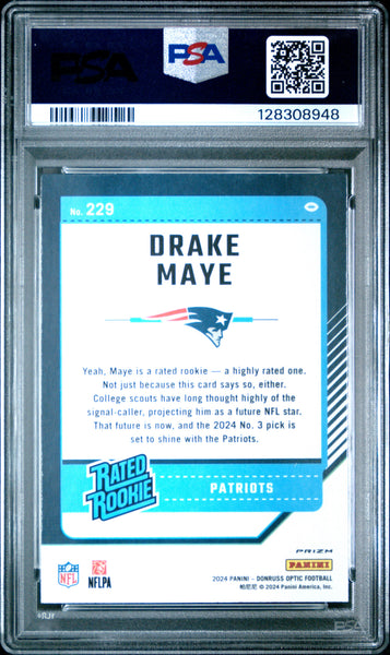 Drake Maye - 2024 Panini Donruss Optic Stars PSA 10