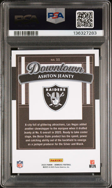 Ashton Jeanty - 2025 Panini Donruss Downtown! PSA 10
