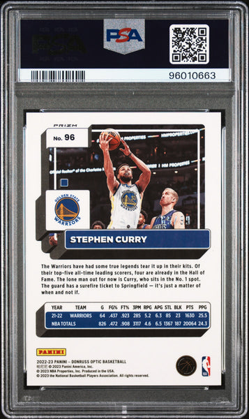Stephen Curry - 2022 Panini Donruss Optic Red & Gold Wave 65/99 PSA 9