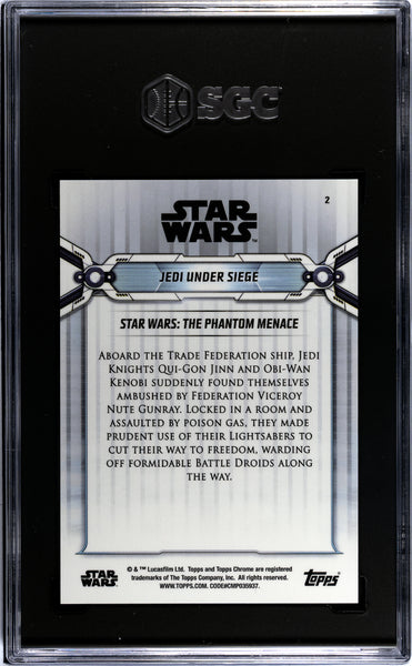 2019 Topps Chrome Star Wars Legacy Jedi Under Siege #2 SGC 10
