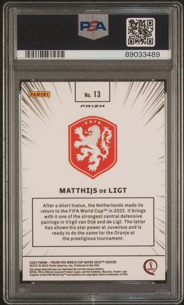 Matthijs De Ligt - 2022 Panini Prizm World Cup Qatar Manga PSA 9