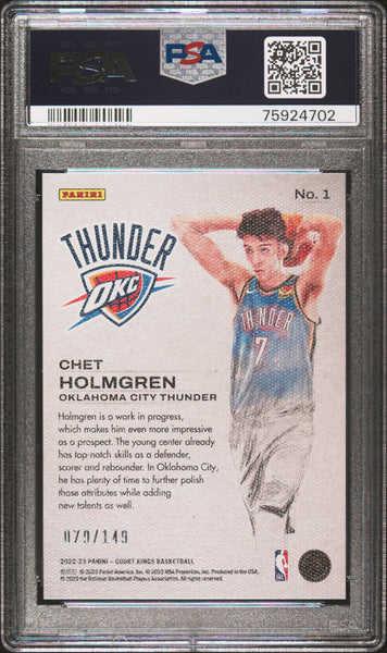 Chet Holmgren - 2022 Panini Court Kings Works In Progress Ruby PSA 10 79/149