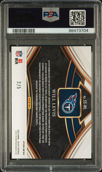 Will Levis - 2023 Panini Select Snapshots Green Prizm PSA 9