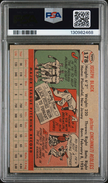 Joe Black - 1956 Topps Gray Back PSA 6