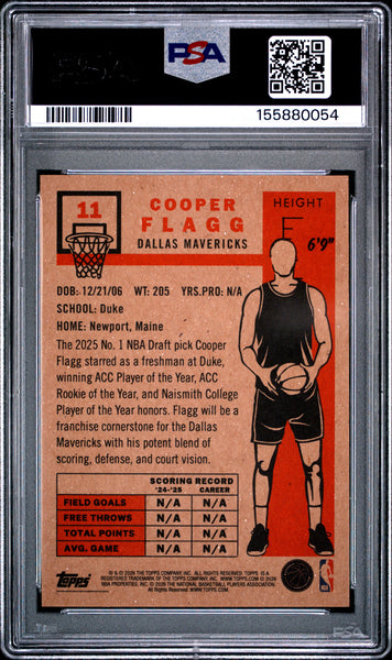 Cooper Flagg - 2026 Topps Living PSA 10 Rookie