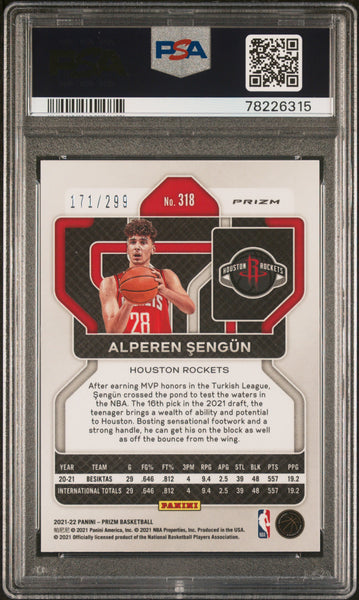 Alperen Sengun - 2021 Panini Prizm Red PSA 9 Rookie /299