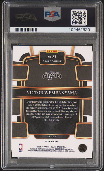 Victor Wembanyama - 2023 Panini Select Tiger Prizm PSA 10