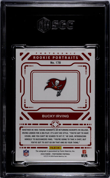 Bucky Irving - 2024 Panini Photogenic Autograph Red SGC 8.5 /10