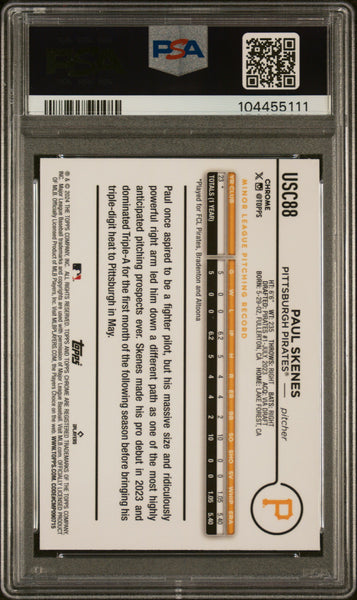 Paul Skenes - 2024 Topps Chrome Update X Fractor PSA 9