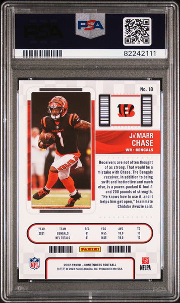 Ja’Marr Chase - 2022 Panini Contenders Playoff Ticket PSA 10