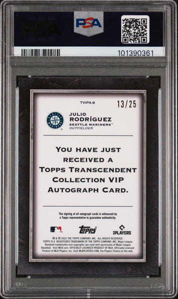 Julio Rodriguez - 2022 Transcendent Vip Party Julio Rodriguez Autographs PSA 10