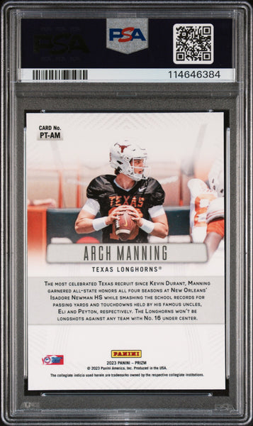 Arch Manning - 2023 Panini Prizm Throwback PSA 9