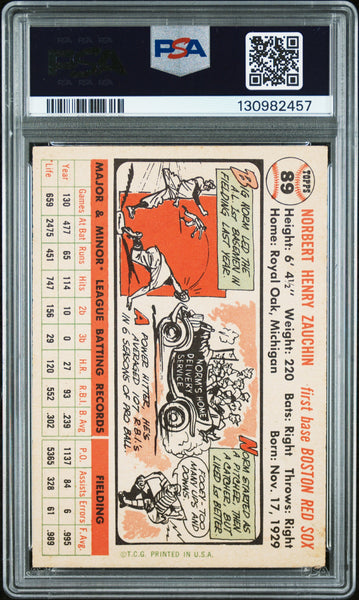 Norm Zauchin - 1956 Topps White Back PSA 3