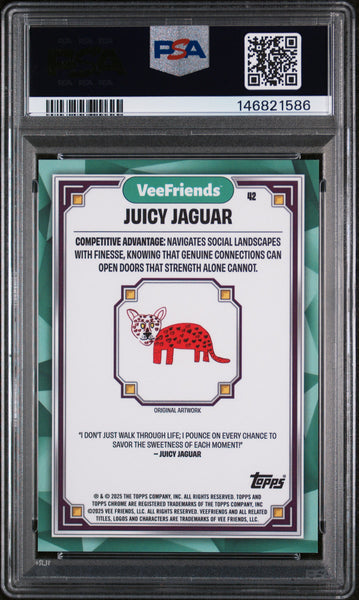 2025 Topps Chrome Veefriends Juicy Jaguar #42 PSA 8