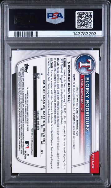Elorky Rodriguez - 2025 Bowman Chrome Sapphire Chrome Auto Orange PSA 10 5/25