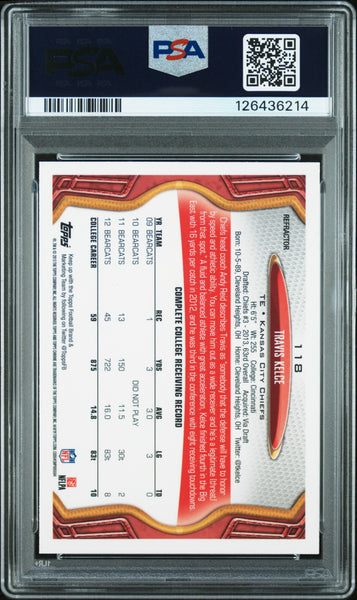 Travis Kelce - 2013 Topps Chrome Rookie X Fractor PSA 9