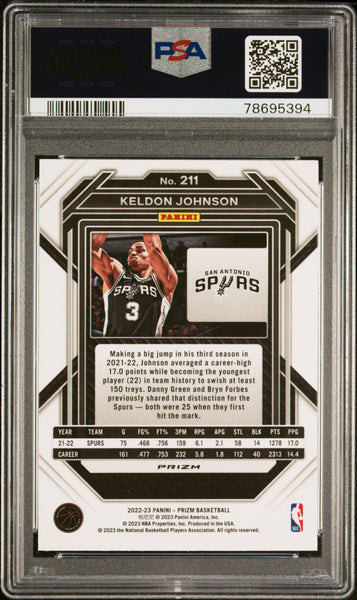 Keldon Johnson - 2022 Panini Prizm White Sparkle PSA 9