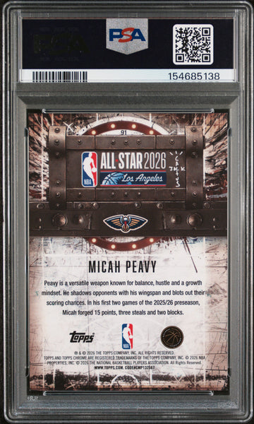 Micah Peavy - 2025 Topps Chrome Cactus Jack X NBA ASG Laser PSA 10 18/25