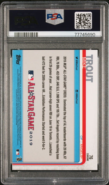 Mike Trout - 2019 Topps Chrome Update Pink Refractor PSA 10