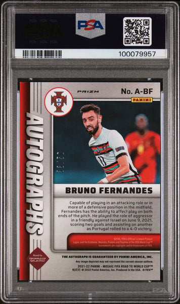 Bruno Fernandes - 2021 Mosaic FIFA World Cup Auto Orange Fluorescent PSA 9 /50