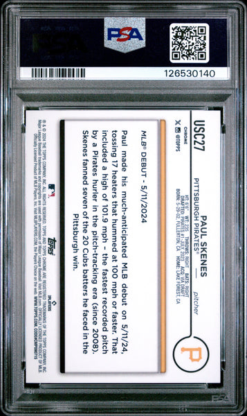 Paul Skenes - 2024 Topps Chrome Update X Fractor PSA 10 Rookie