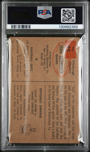 John Schweder - 1954 Bowman PSA 3