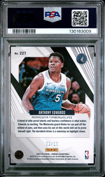 Anthony Edwards - 2023 Panini Phoenix Gold PSA 10