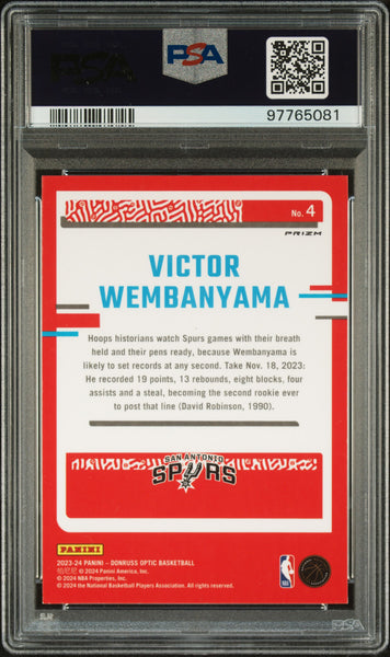 Victor Wembanyama - 2023 Panini Donruss Optic The Rookies Holo Fast Break PSA 9