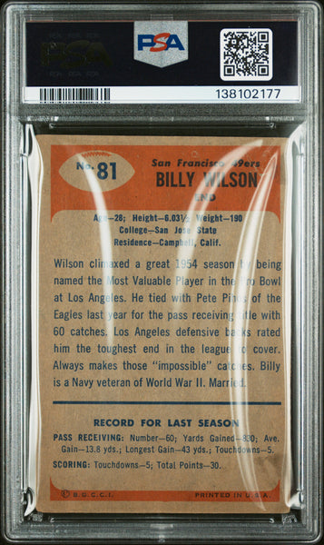 Billy Wilson - 1955 Bowman PSA 3