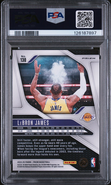 LeBron James - 2024 Panini Prizm Green #130 PSA 9