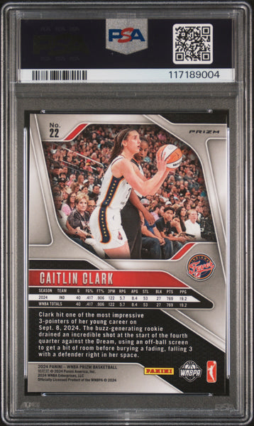 Caitlin Clark - 2024 Panini Prizm WNBA Ice PSA 9