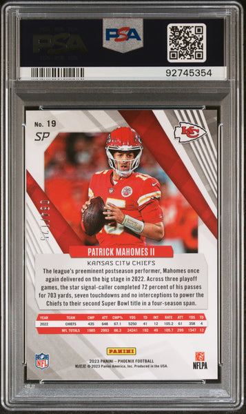 Patrick Mahomes II - 2023 Panini Phoenix SP Teal PSA 10