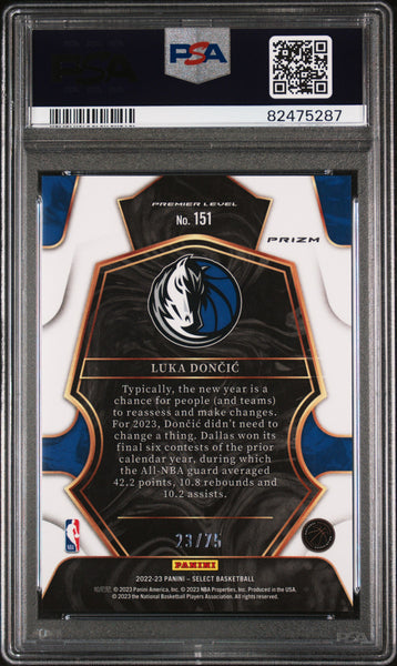 Luka Doncic - 2022 Panini Select White Disco PSA 10