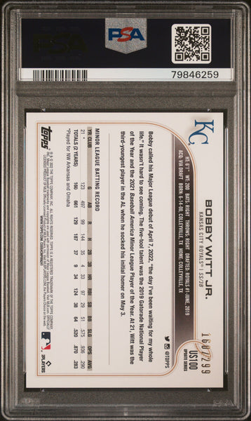 Bobby Witt JR. - 2022 Topps Update Orange Foil PSA 9