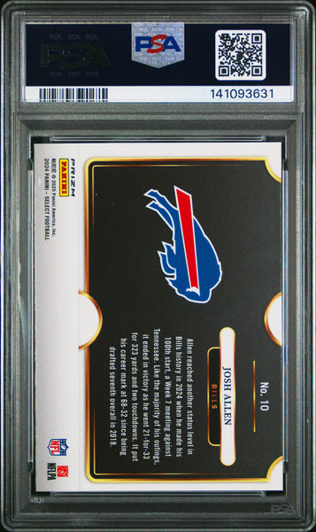 Josh Allen - 2024 Panini Select Snapshots Prizm PSA 10
