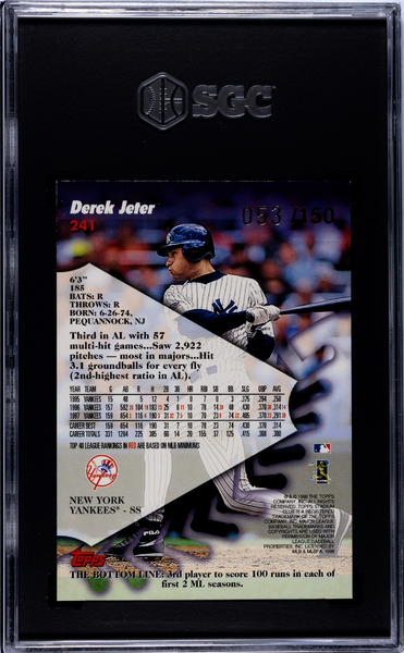 Derek Jeter - 1998 Topps Stadium Club One Of Kind SGC 8 /150