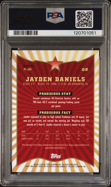 Jayden Daniels - 2024 Topps Finest Prodigies Auto Refractor PSA 10 Rookie