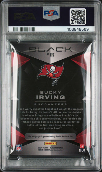 Bucky Irving - 2024 Panini Black Autograph Royal PSA 9 /99