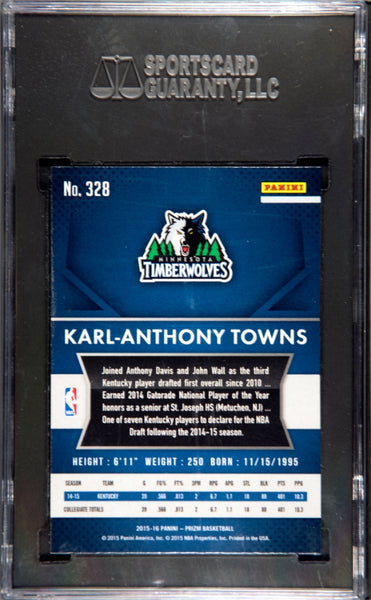 Karl-Anthony Towns - 2015 Panini Prizm SGC 10