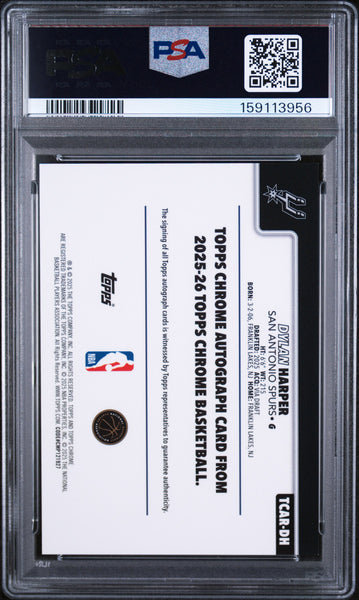 Dylan Harper - 2025 Topps Chrome Chrome Rookie Autographs PSA 10