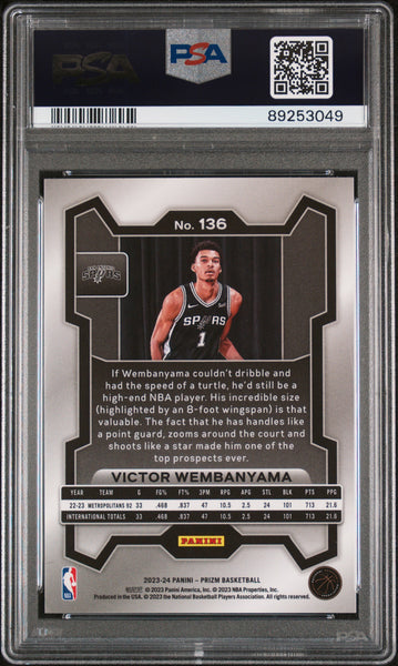 Victor Wembanyama - 2023 Panini Prizm Rookie PSA 10