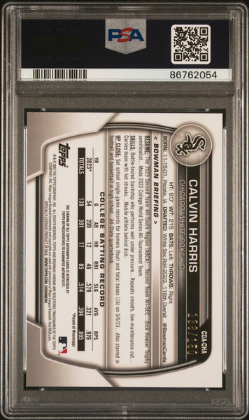 Calvin Harris 2023 Bowman Draft Chrome Prospect Autograph Choice PSA 10 138/150