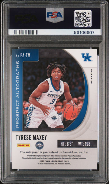 Tyrese Maxey - 2020 Panini Prizm Draft Picks Prospect Autographs Pros. Auto Green PSA 10